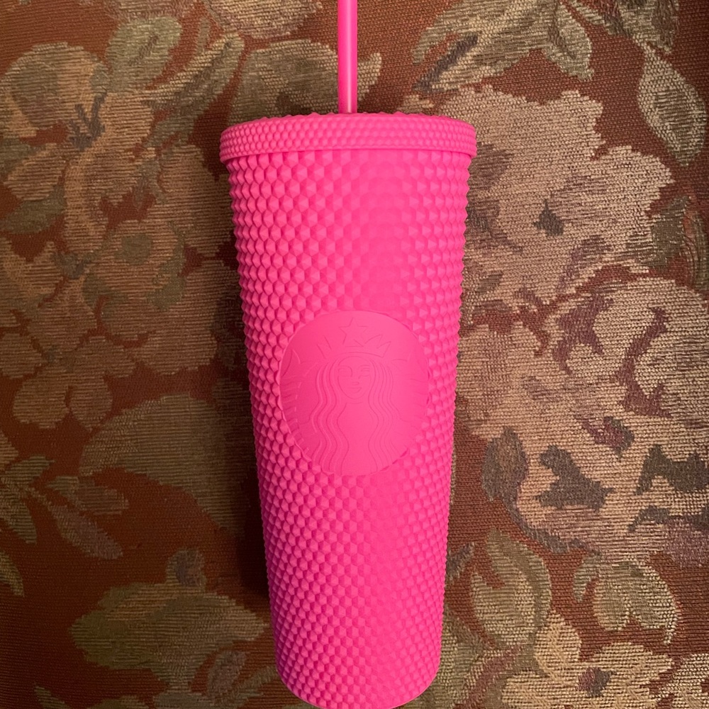 Starbucks Hot Pink Studded Tumbler with Straw